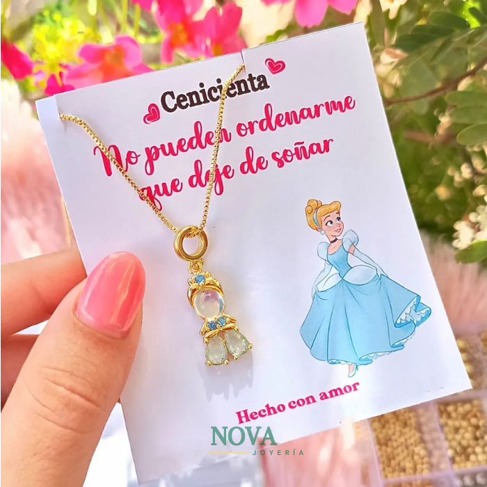 Collar Princesas de Disney | Baño de Oro + Caja Regalo Gratis✨👑