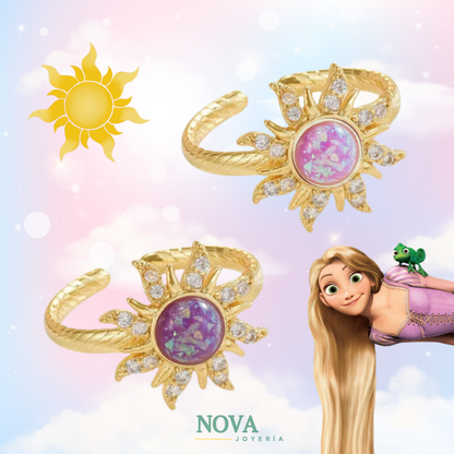 Anillo Sol Rapunzel | Baño de Oro + Caja Regalo Gratis✨👑