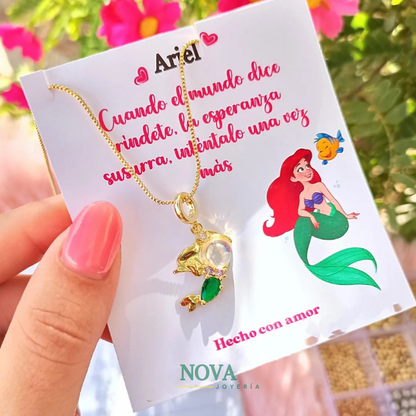 Collar Princesas de Disney | Baño de Oro + Caja Regalo Gratis✨👑