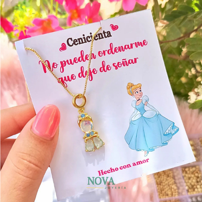 Collar Princesas de Disney | Baño de Oro + Caja Regalo Gratis✨👑