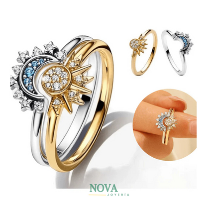 Anillos Sol y Luna Eclipse + Caja Premium Gratis✨👑