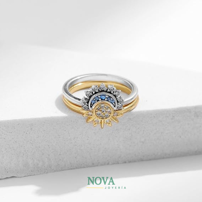 Anillos Sol y Luna Eclipse + Caja Premium Gratis✨👑