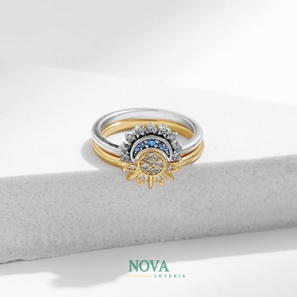 Anillos Sol y Luna Eclipse + Caja Premium Gratis✨👑