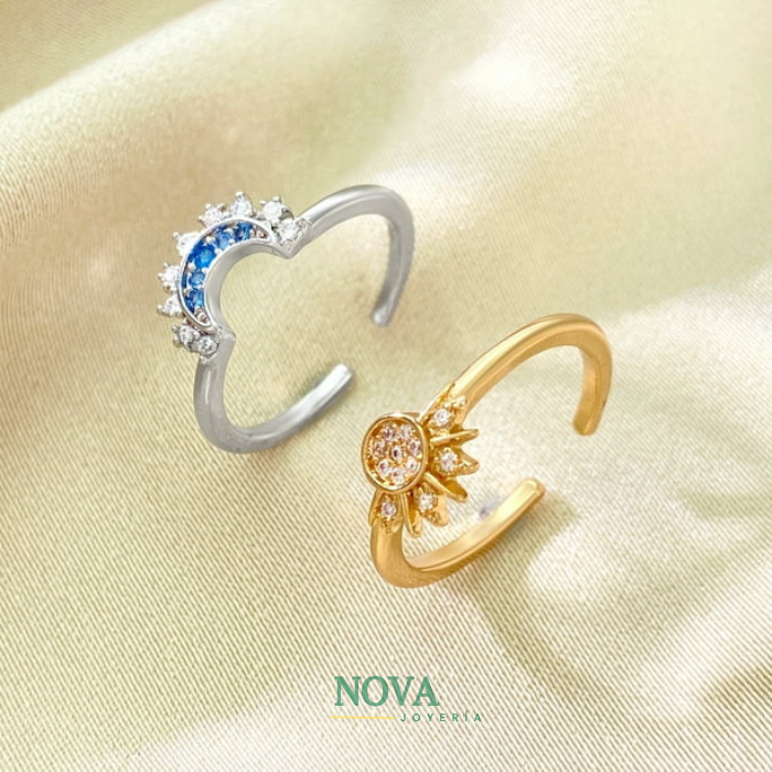 Anillos Sol y Luna Eclipse + Caja Premium Gratis✨👑