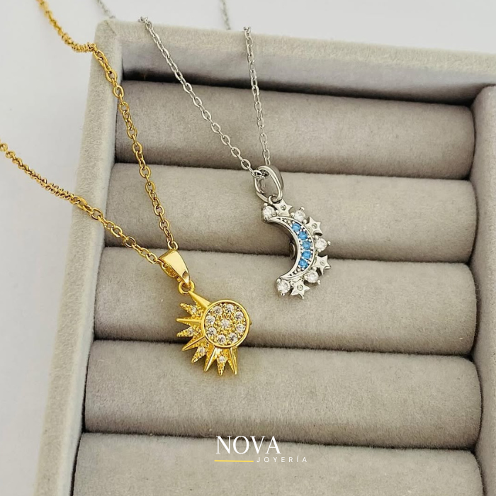 Collar Sol y Luna Eclipse + Caja Premium Gratis✨👑